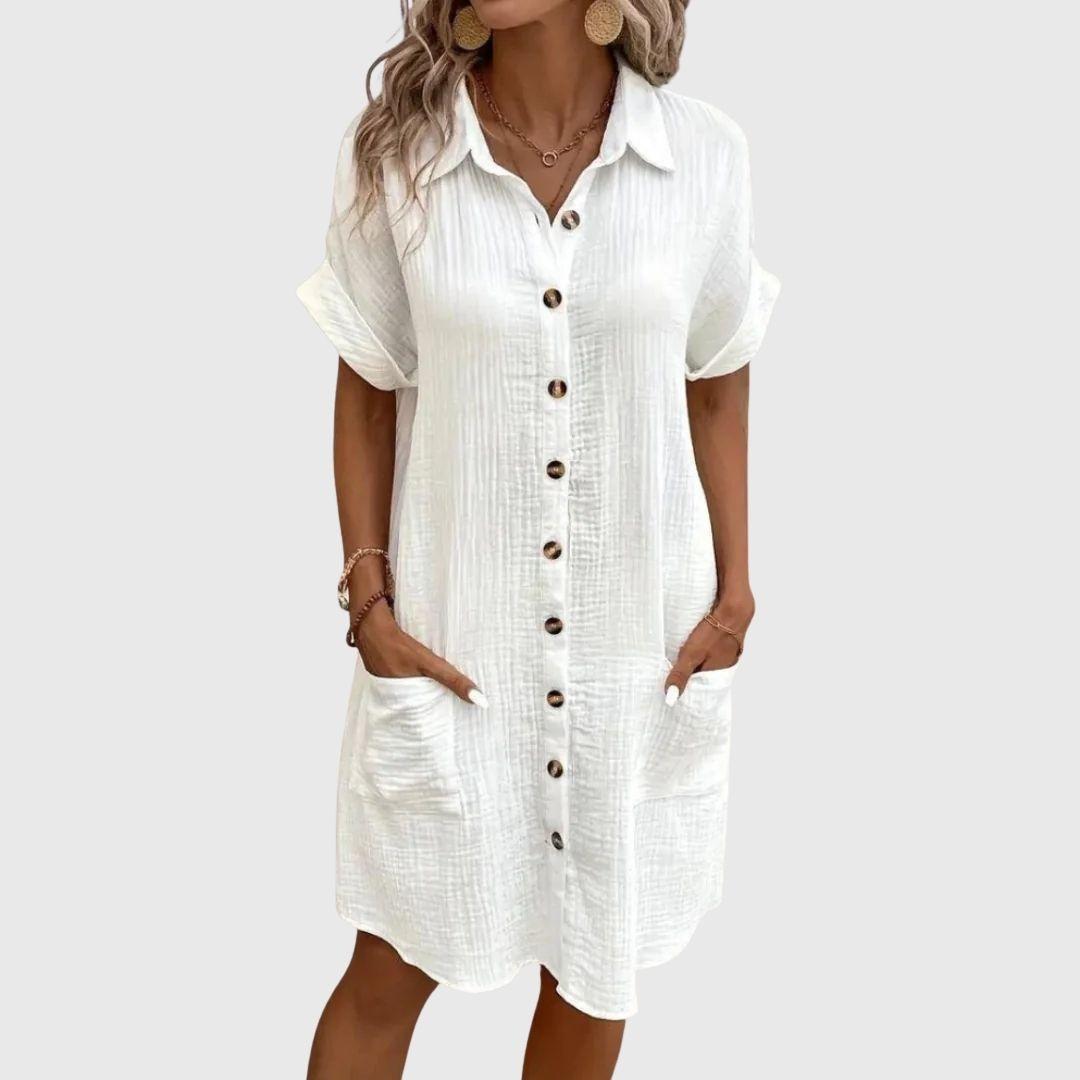 Araminta | Timeless V-Neck Blouse Dress