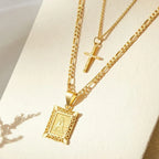 Calliope | Gold Cross Initial Necklace Set