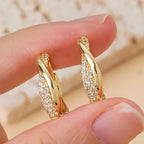 Klara – Ladies' Korean Style Linked Earrings with Zirconia