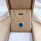 Margot | Gold Sapphire Heart Necklace