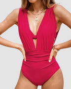 Lucinda | Trendy Deep V-Neck Shaping Swimsuit