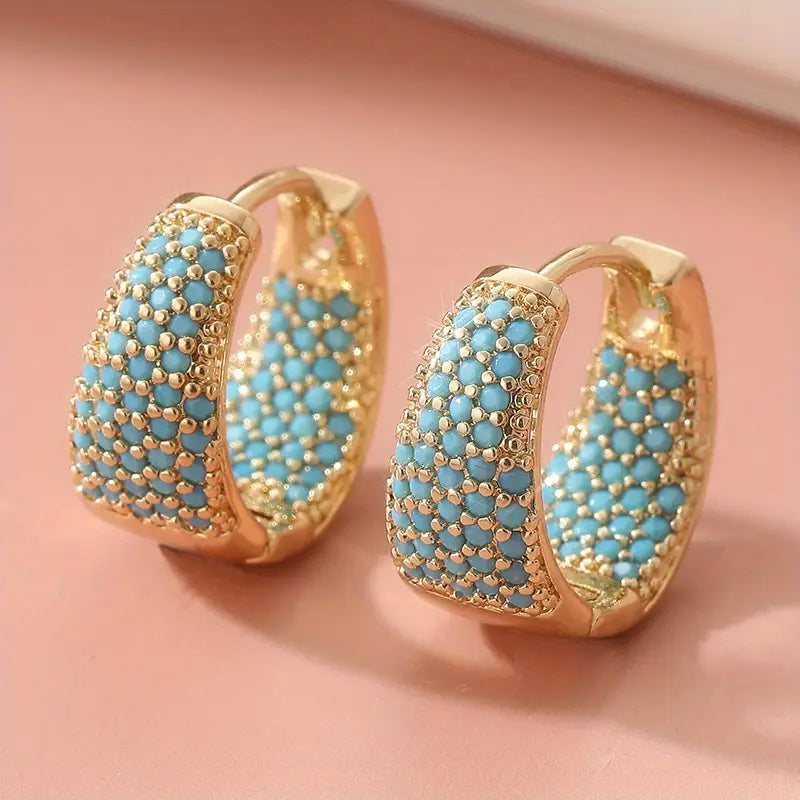 Maya | Turquoise Gold Hoops