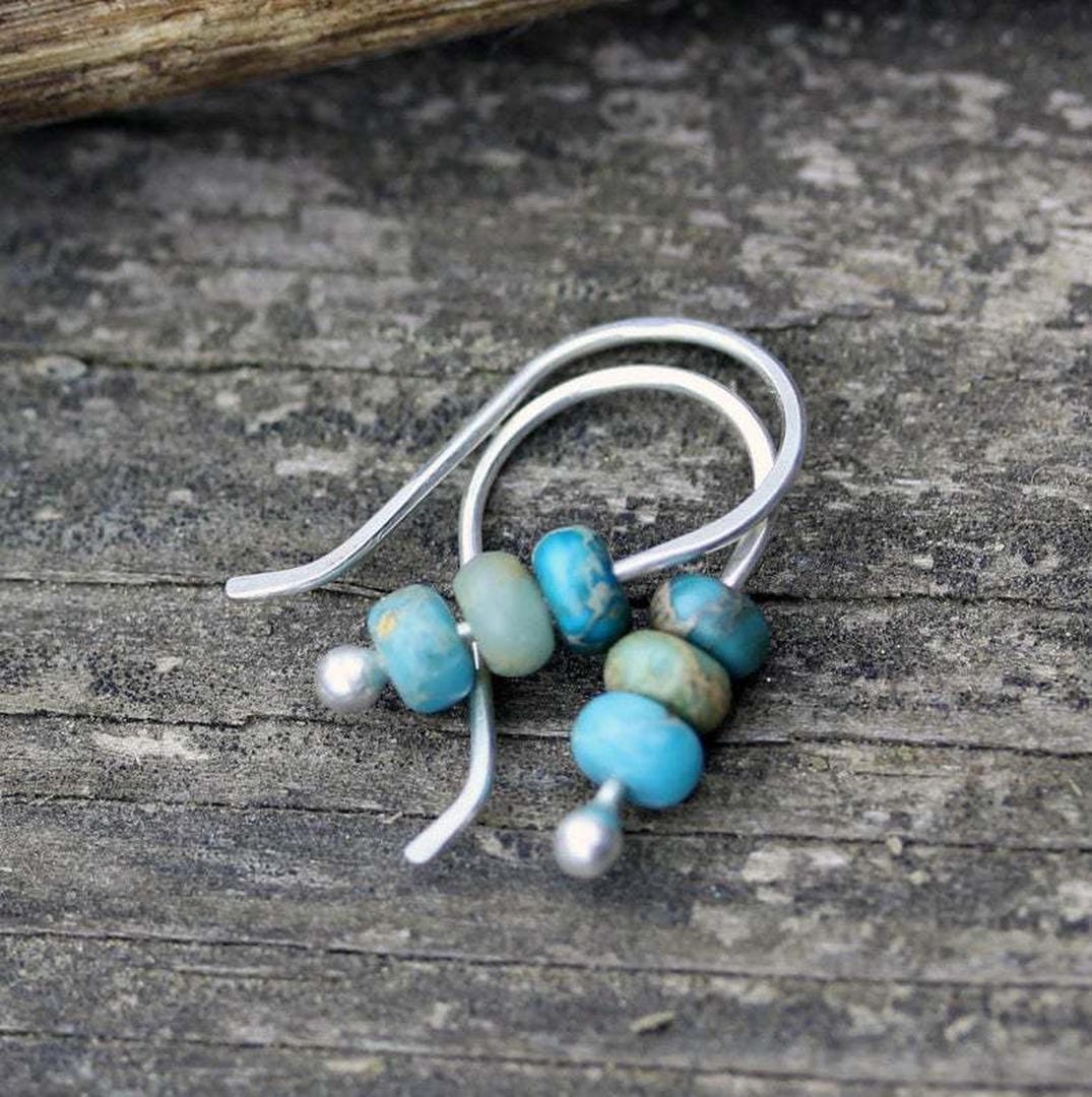 Jessica | Turquoise Bead Stack Earrings