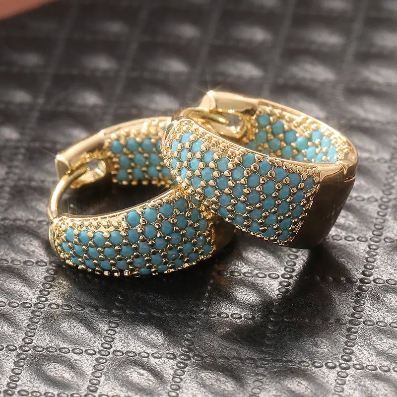 Maree | Turquoise Gold Hoops
