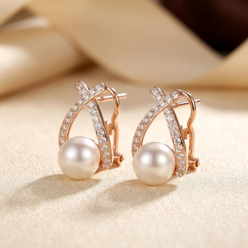 Clemence | Pearl Stud Earrings