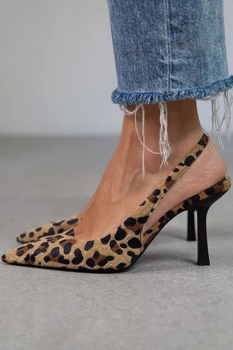 Lucia | Pointed Toe Leopard Print Heels