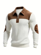 Ashton | Classic Color-Block Collar Zip Sweater