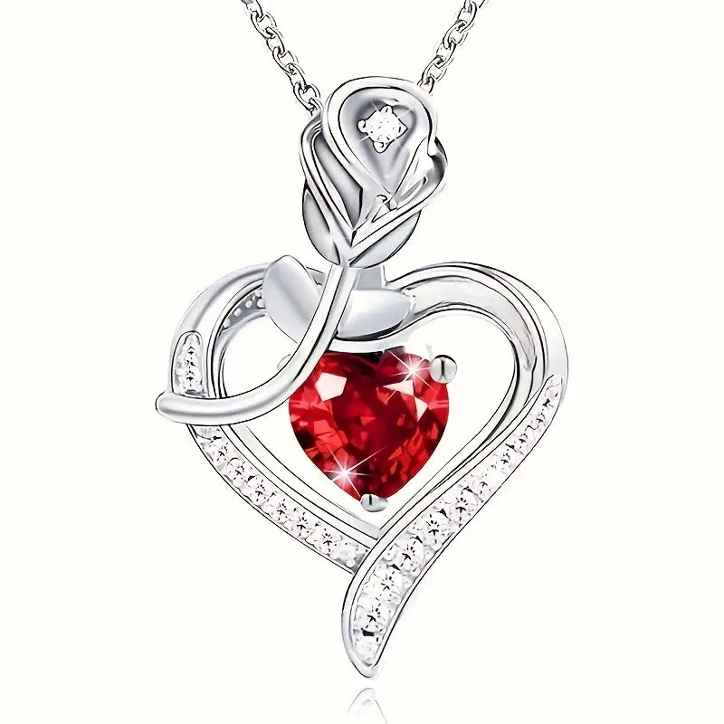 Coralie | Ruby Heart Necklace