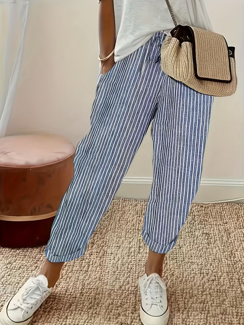 Darcie | Striped Wide-Leg Casual Pants