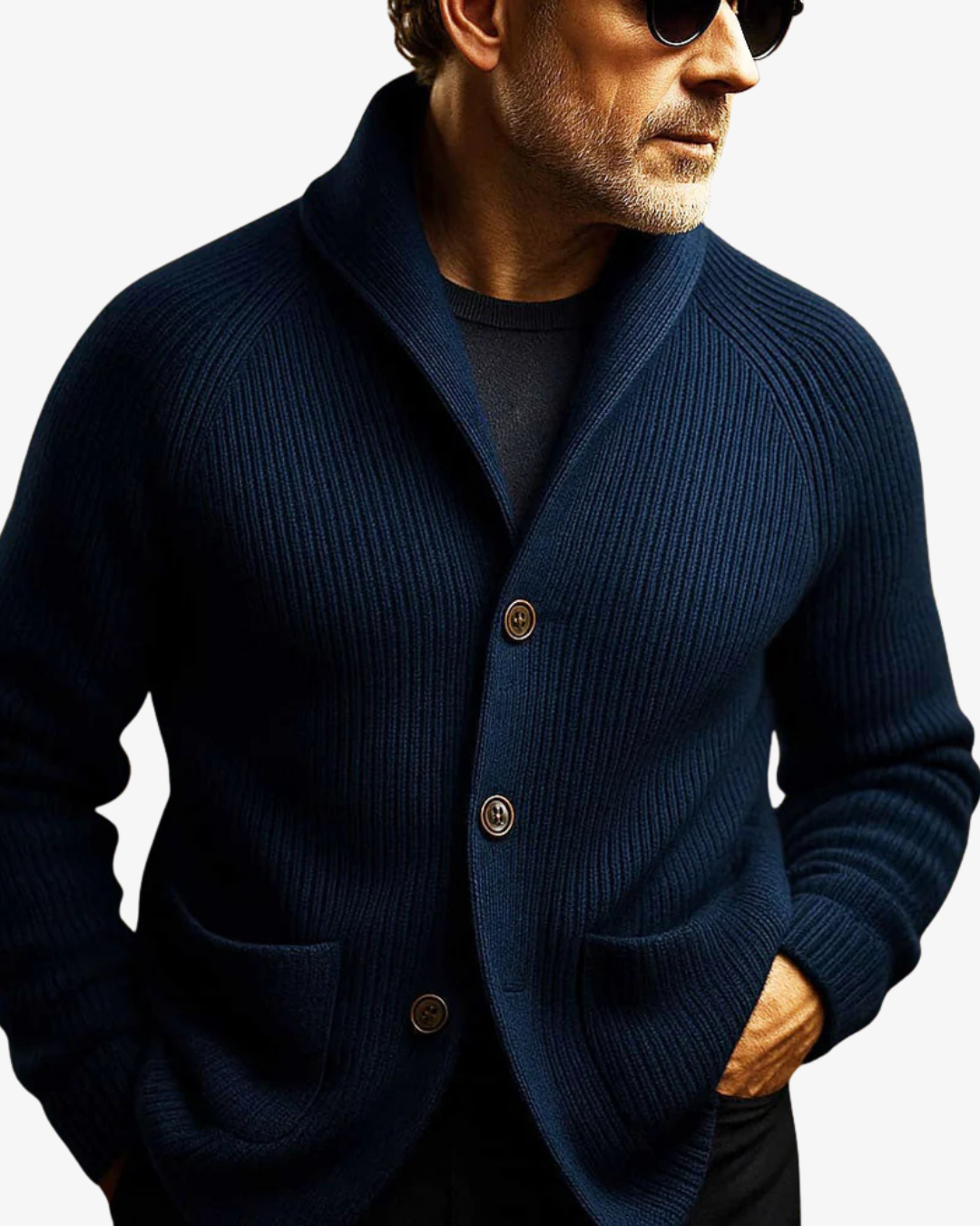 Lawrence | Tailored Button-Front Knit Cardigan