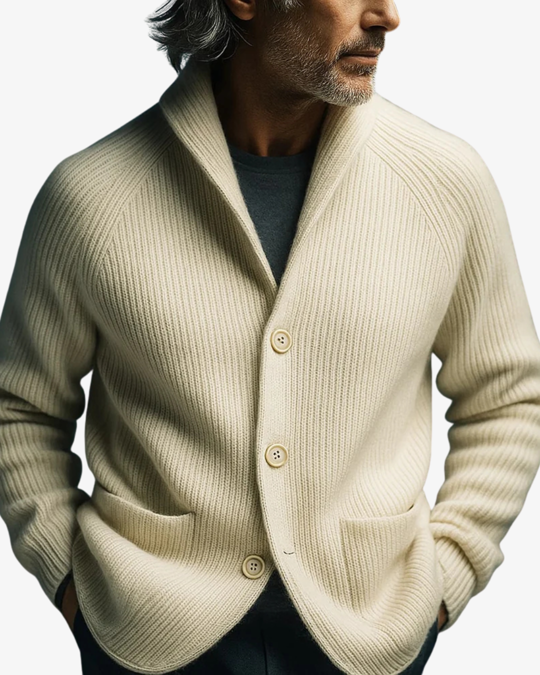 Lawrence | Tailored Button-Front Knit Cardigan