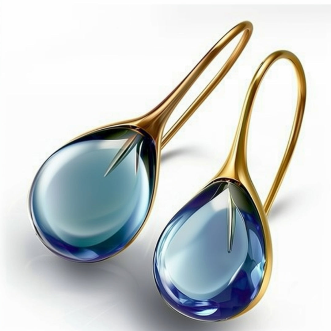 Dewdrop | Crystal Gold Earrings
