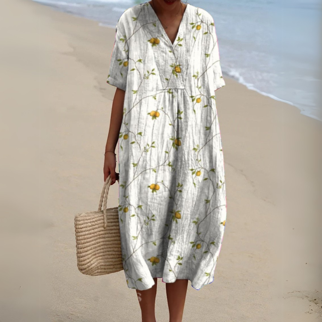 Nathalie | Stylish Multicolour V-Neck Dress