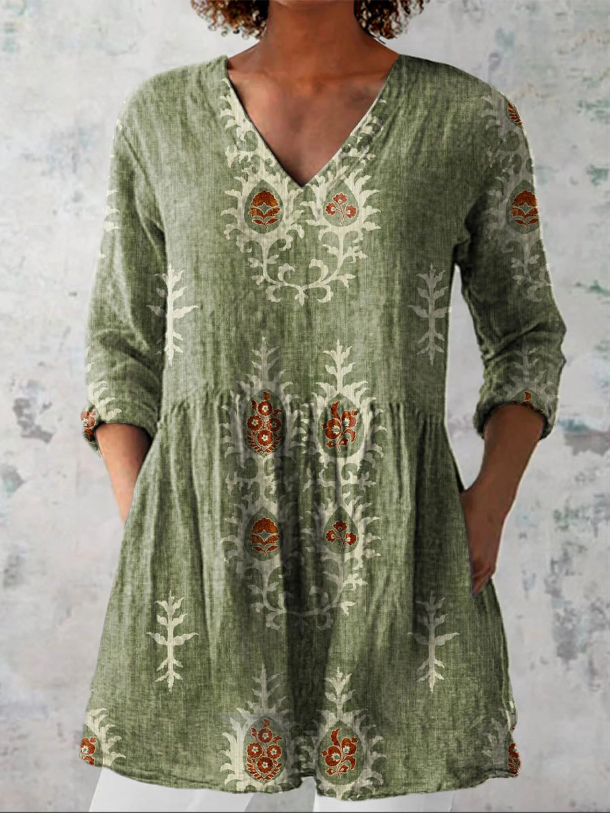 Sidney | Long Blouse with V-Neck