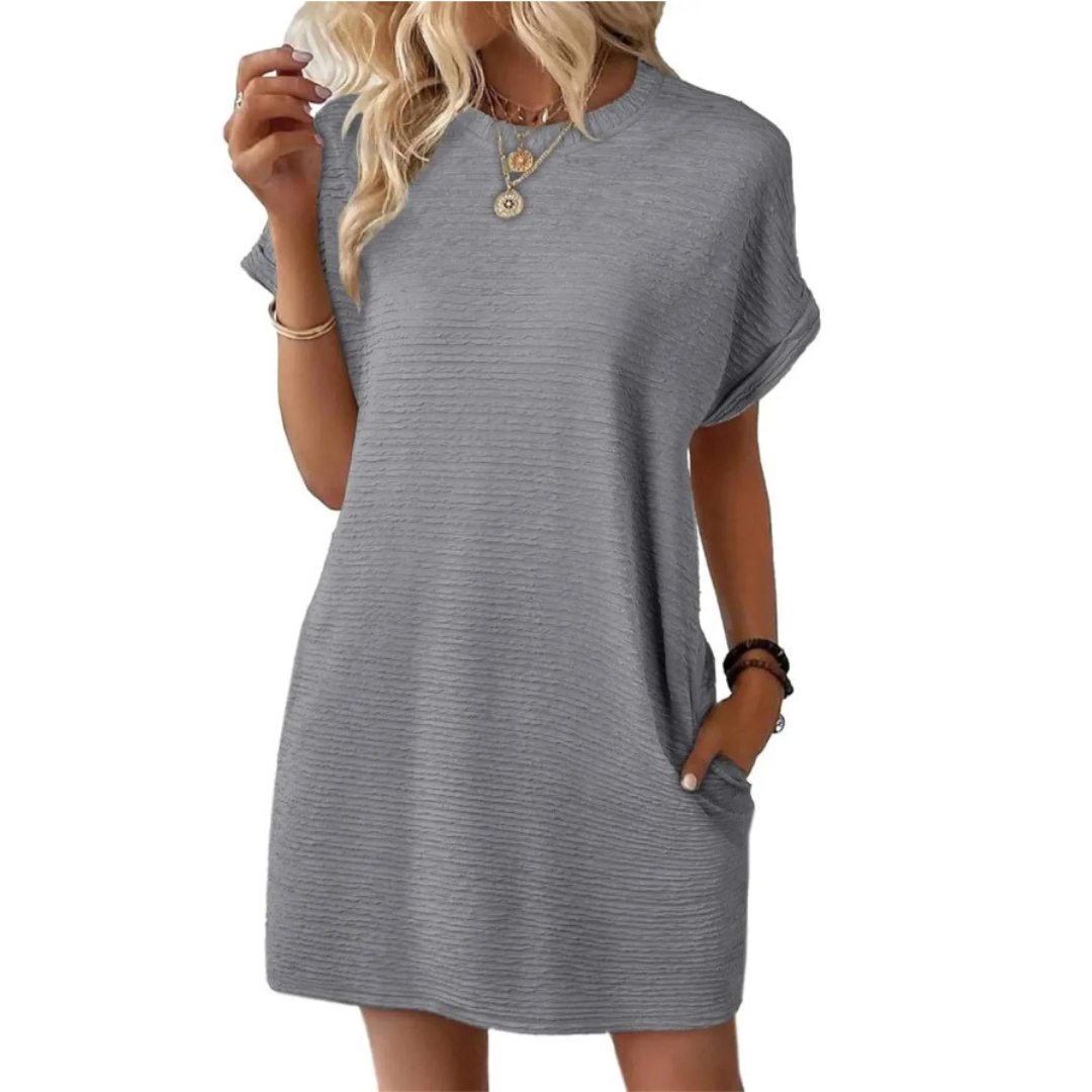 Amelie | Minimalist Round Neck Summer Dress