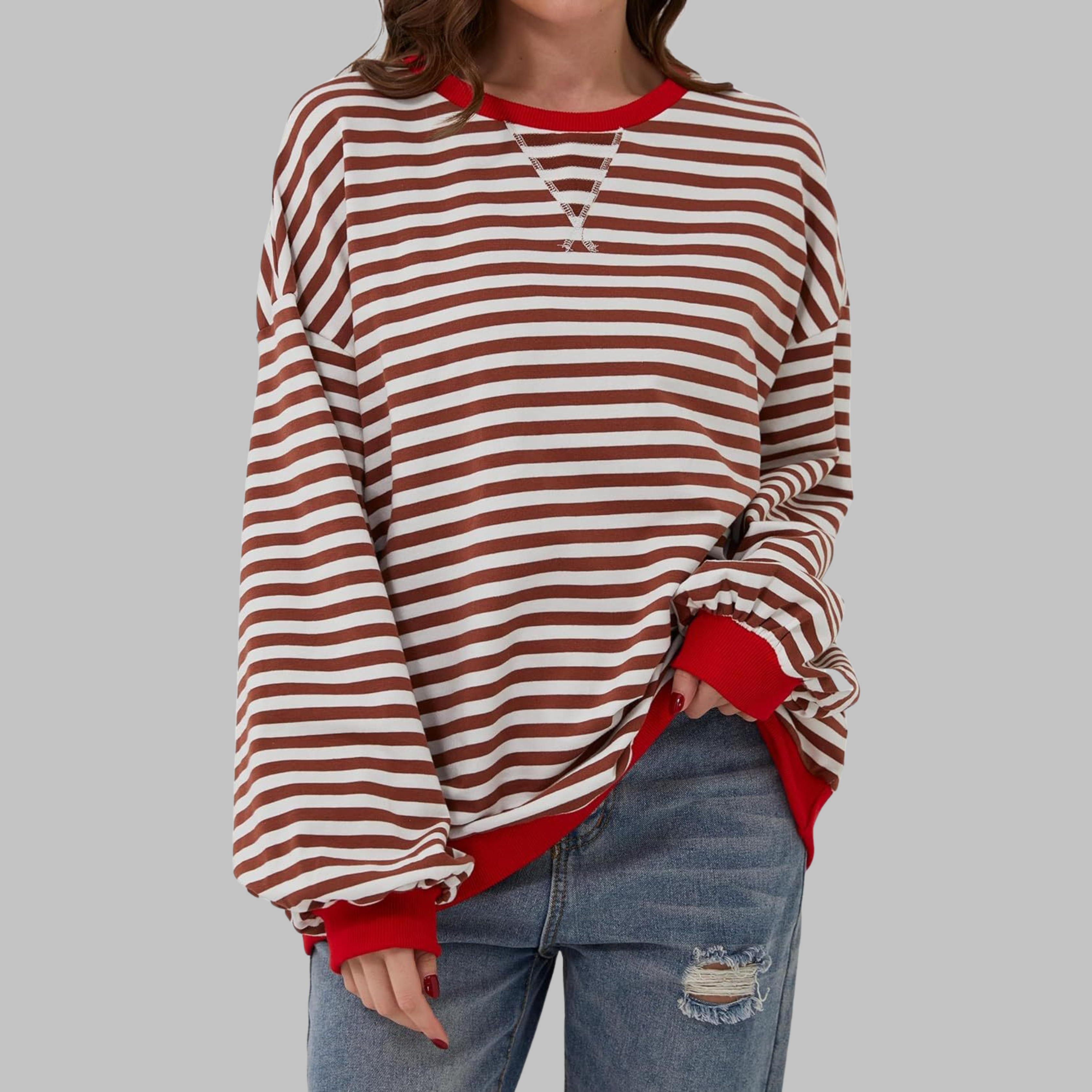 Mireille | Casual Long Sleeve Striped Sweatshirt