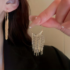 Elegant Tassel and Glitter Chain Earrings