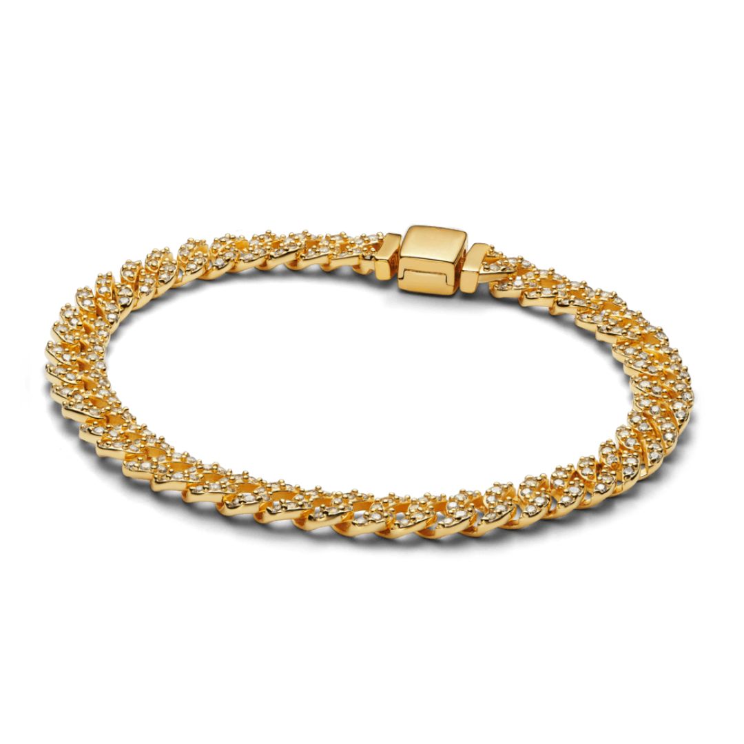 Cuban Bracelet Pavé | Gold