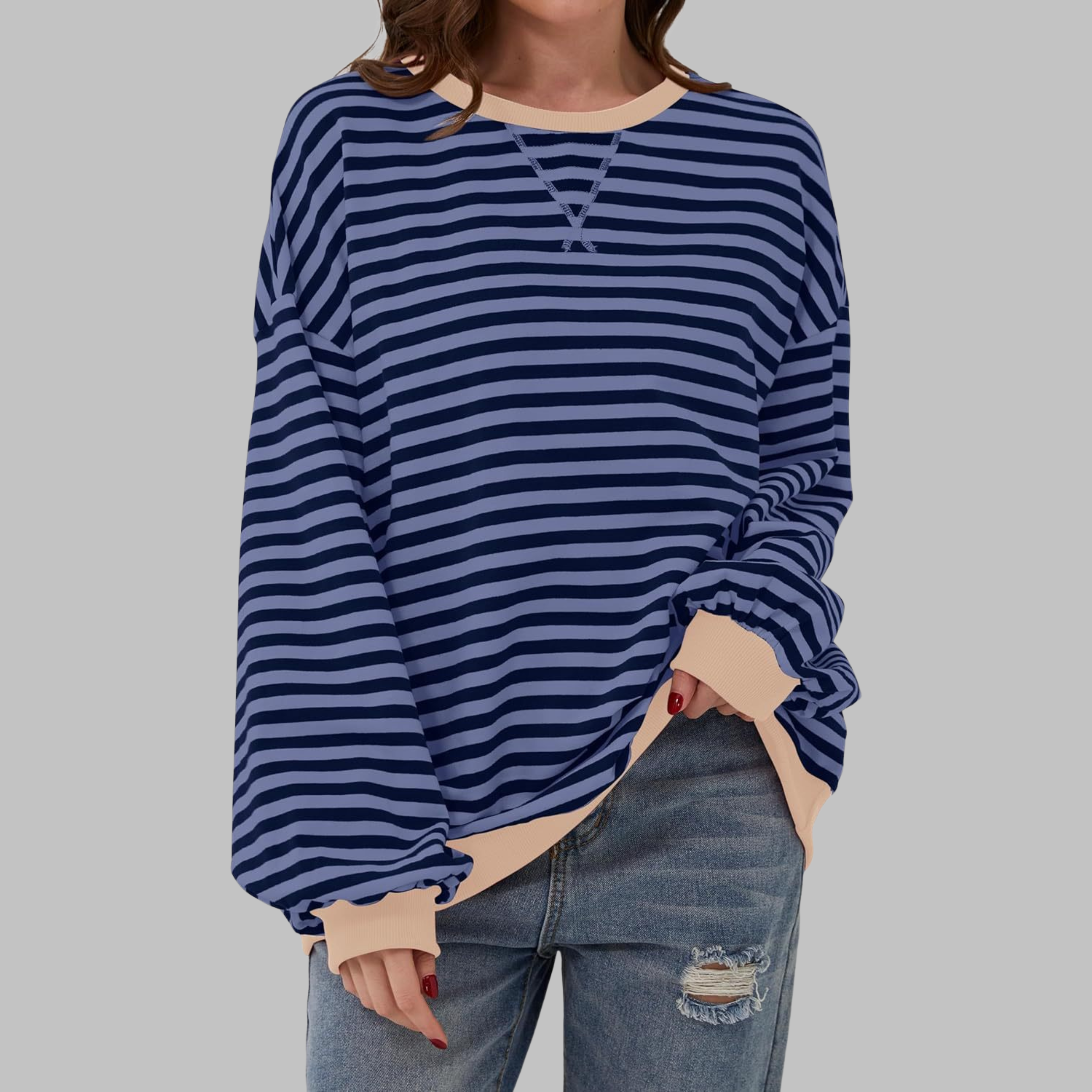 Mireille | Casual Long Sleeve Striped Sweatshirt