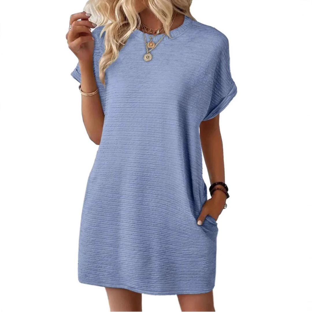 Amelie | Minimalist Round Neck Summer Dress