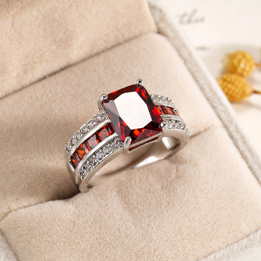 Beatrice | Silver Ruby Split-Shank Ring