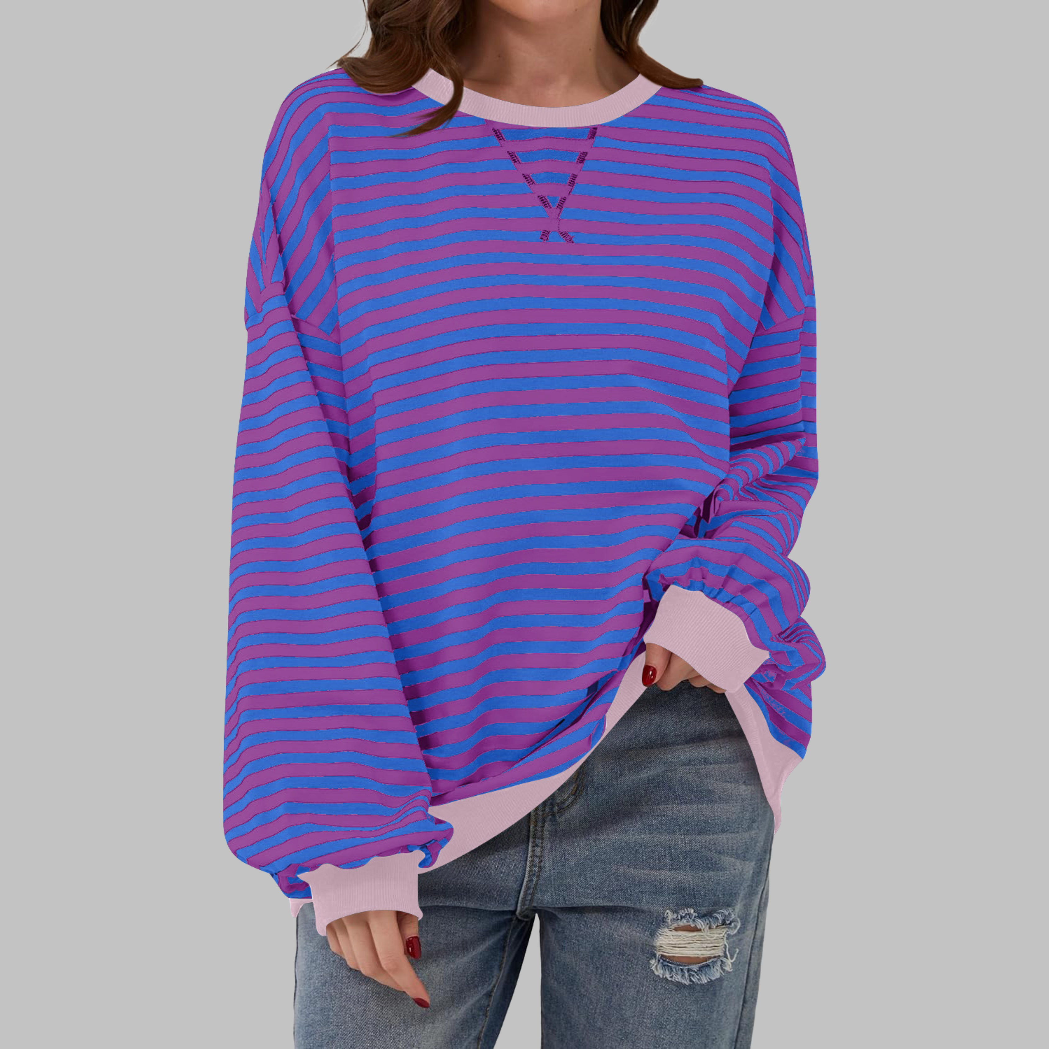 Mireille | Casual Long Sleeve Striped Sweatshirt