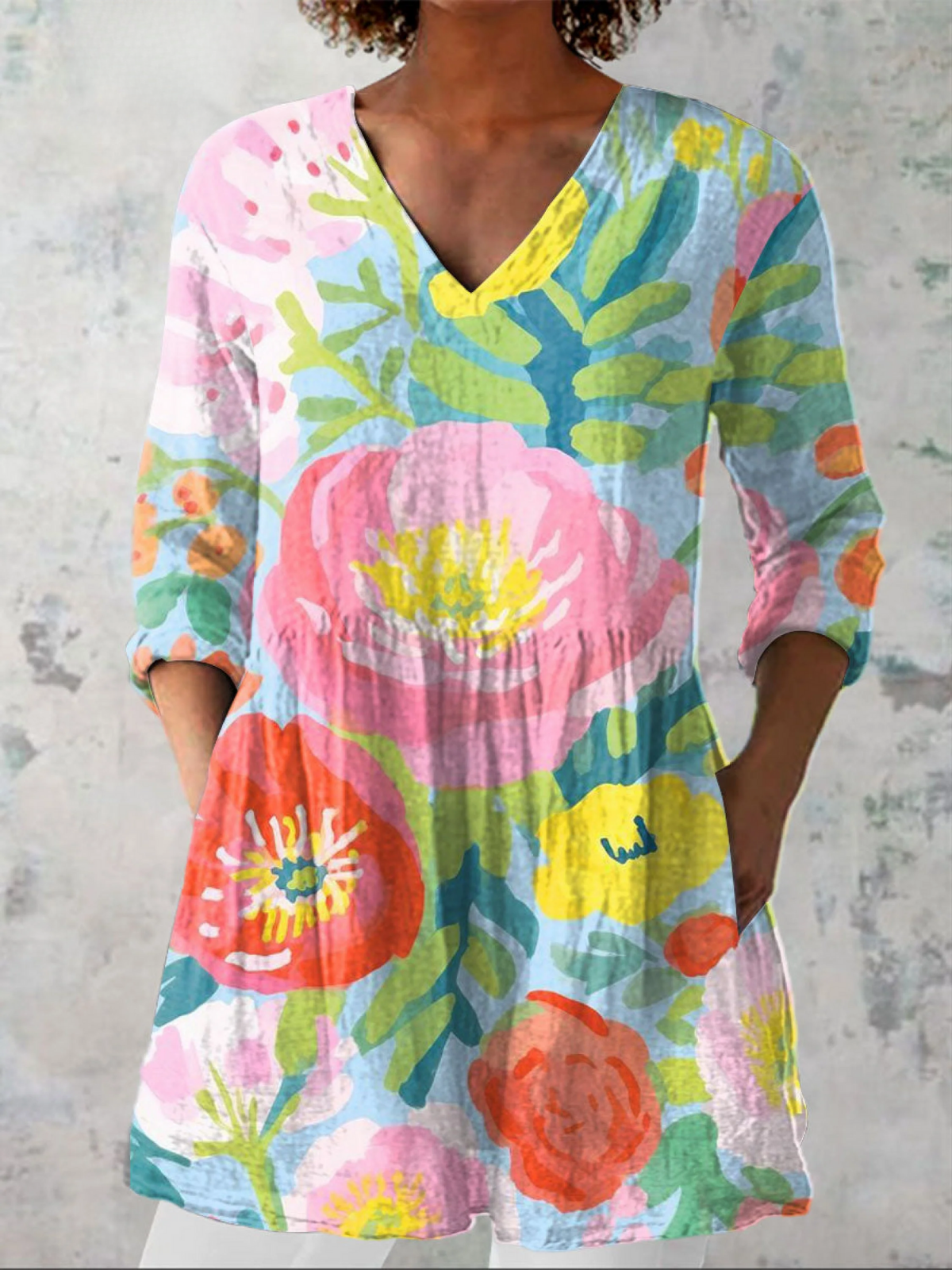 Skye | Long Blouse with V-Neck