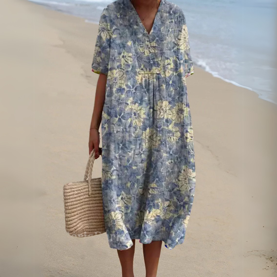 Nathalie | Stylish Multicolour V-Neck Dress