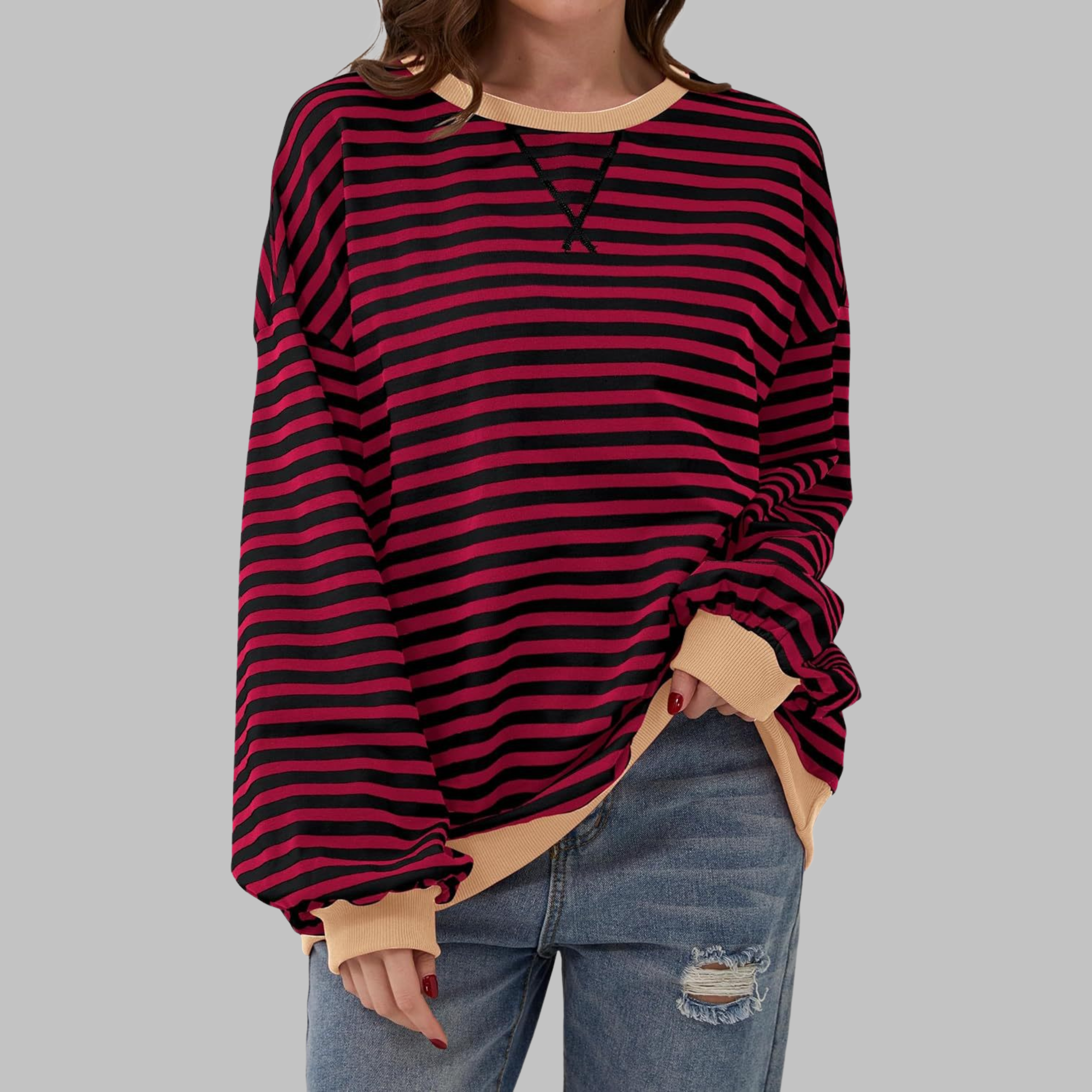 Mireille | Casual Long Sleeve Striped Sweatshirt