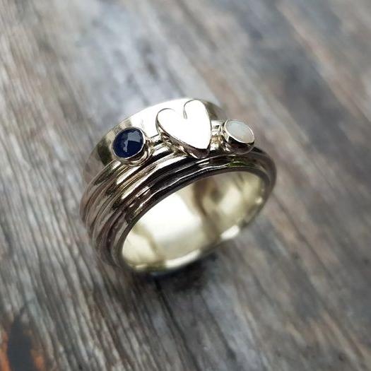 Saoirse | Crystal Heart Silver Ring
