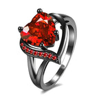 Tabitha | Silver Ruby Heart Ring