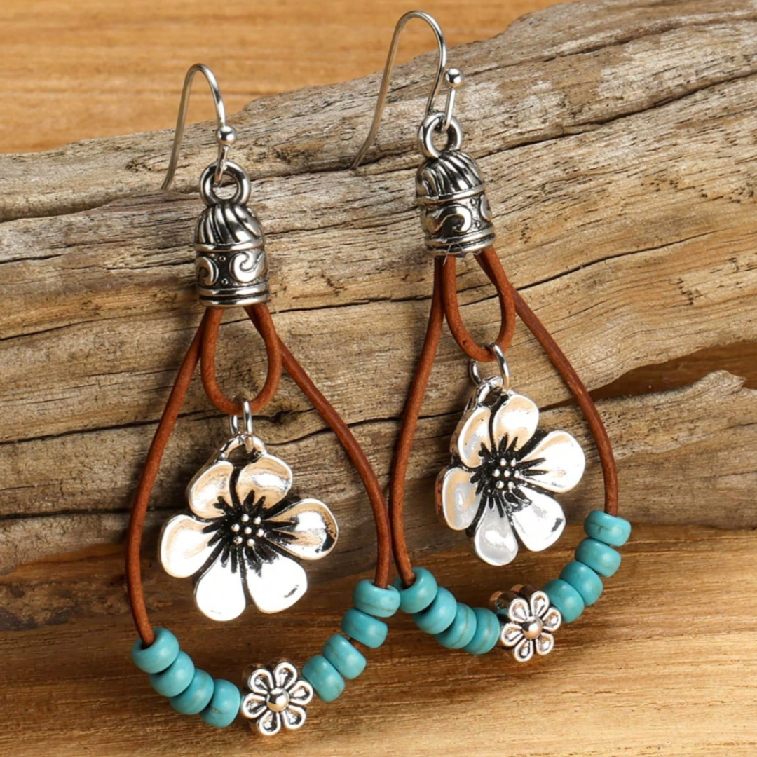 Thea | Turquoise Flower Earrings