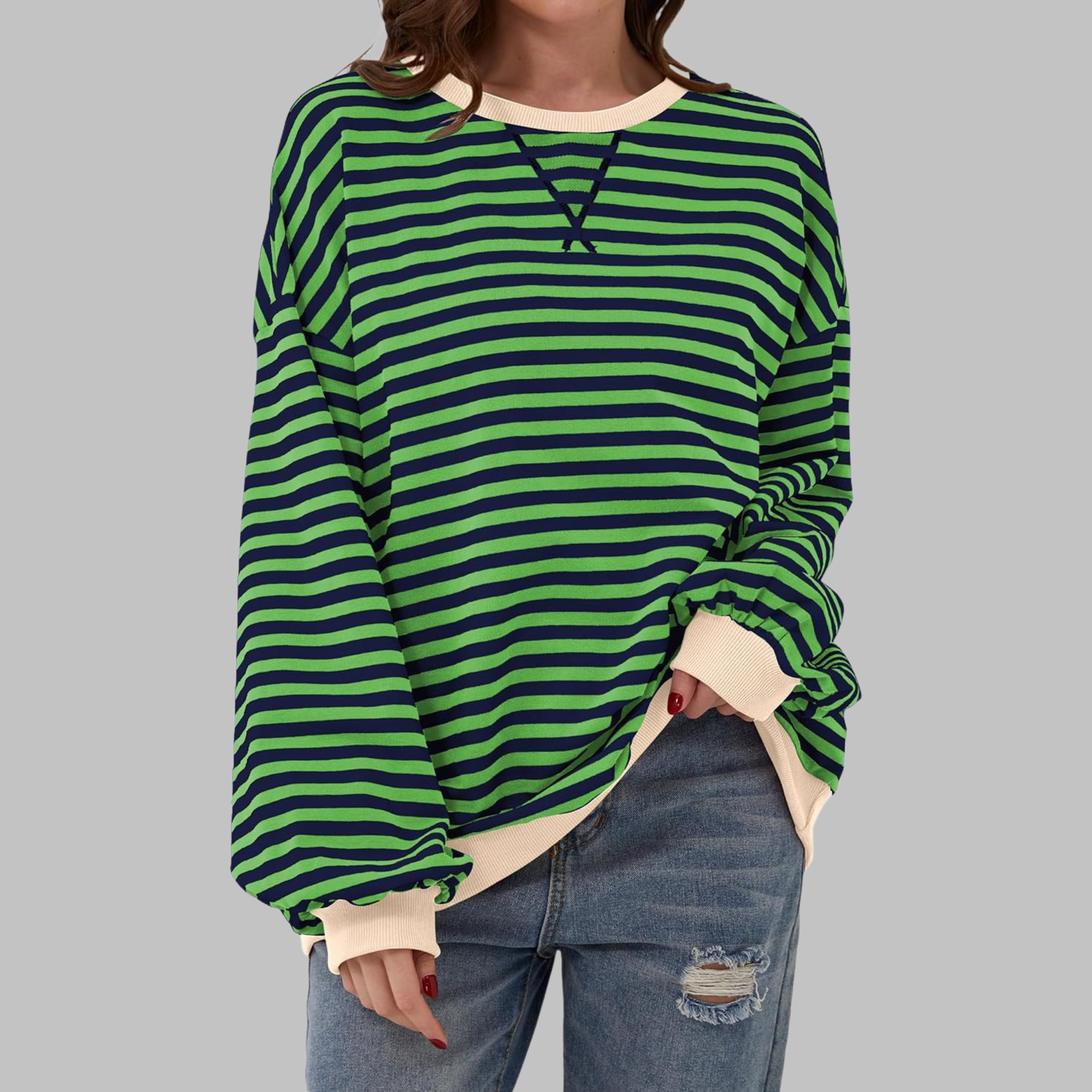 Mireille | Casual Long Sleeve Striped Sweatshirt