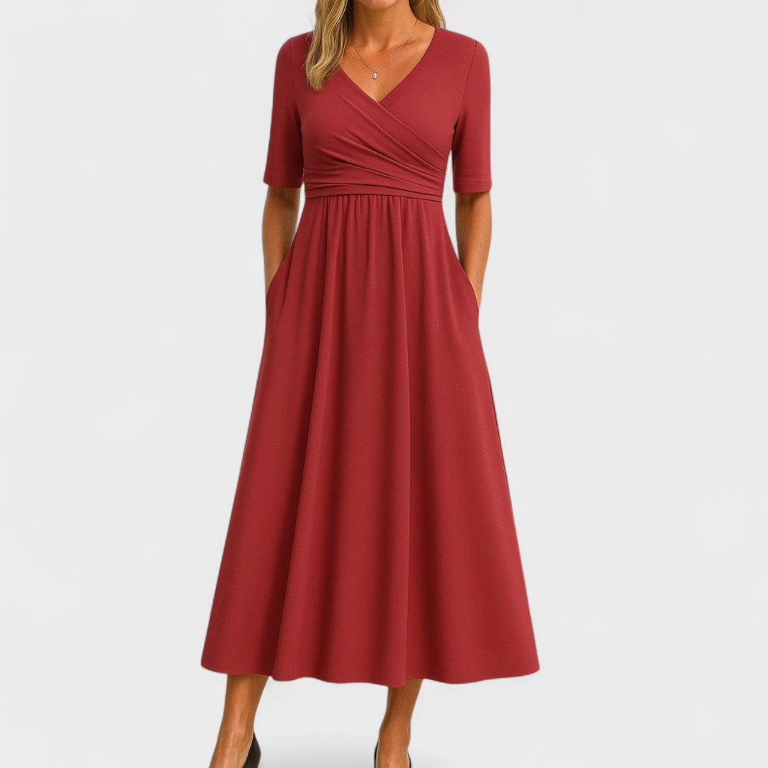 Belinda | Casual V-Neck Midi Dress