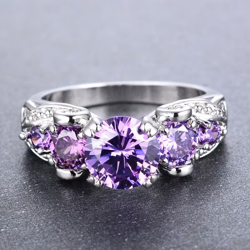 Piper | Silver Amethyst Vintage Ring