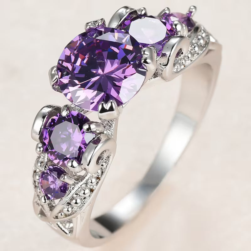 Piper | Silver Amethyst Vintage Ring