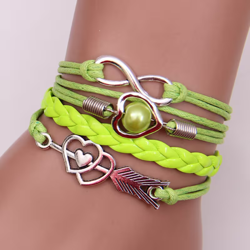 Bracelet with Cupid's Bow and Multicoloured Heart