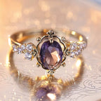 Opal | Gold Amethyst Princess Ring