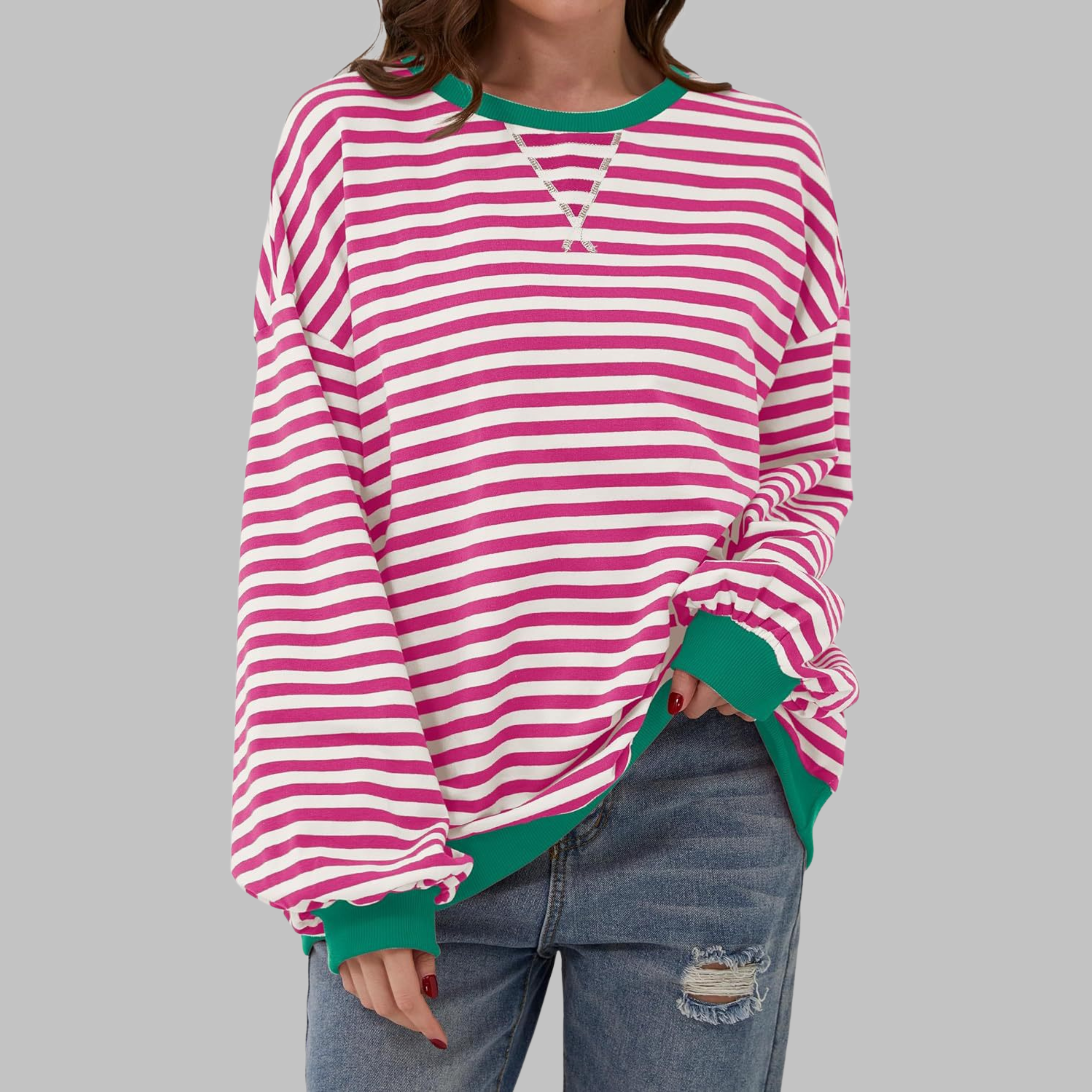 Mireille | Casual Long Sleeve Striped Sweatshirt