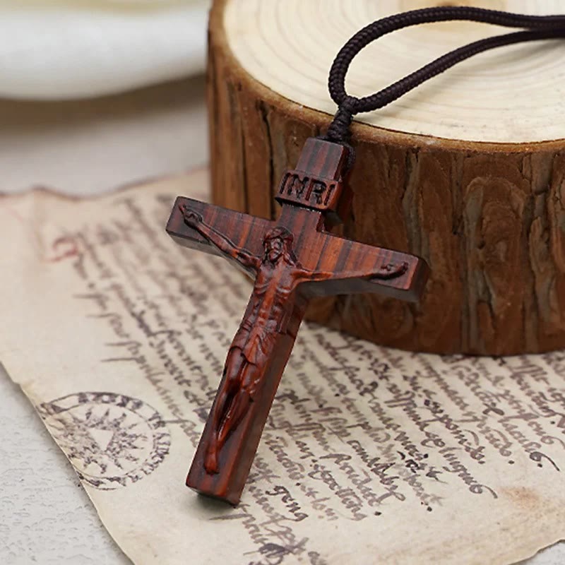 Seraphina | Wooden Crucifix Necklace