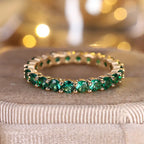 Cassia | Gold Emerald Eternity Ring