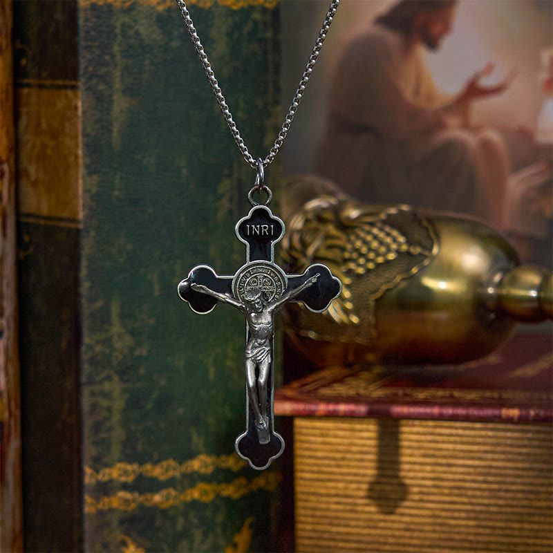 Christianartworkshop Multicolor Retro Style Classical Crucifix Faith Protection Pendant Necklace