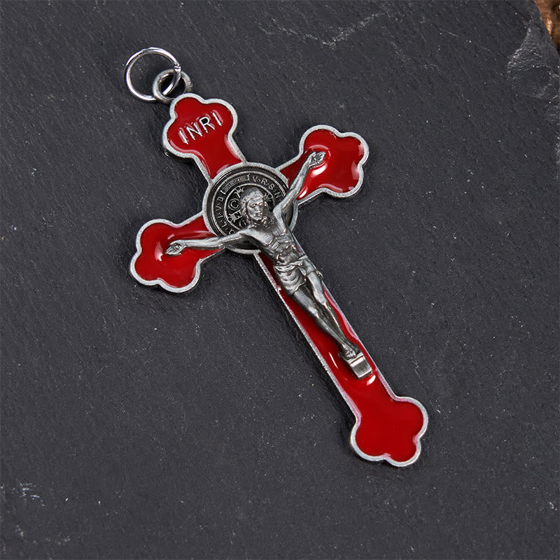 Christianartworkshop Multicolor Retro Style Classical Crucifix Faith Protection Pendant Necklace