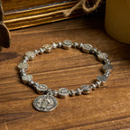 Christianartworkshop St. Benedict Crucifix Rose Bracelet: Timeless Christian Accessory for Daily Faith Expression