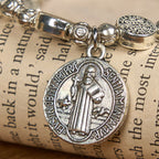Christianartworkshop St. Benedict Crucifix Rose Bracelet: Timeless Christian Accessory for Daily Faith Expression