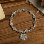 Christianartworkshop St. Benedict Crucifix Rose Bracelet: Timeless Christian Accessory for Daily Faith Expression