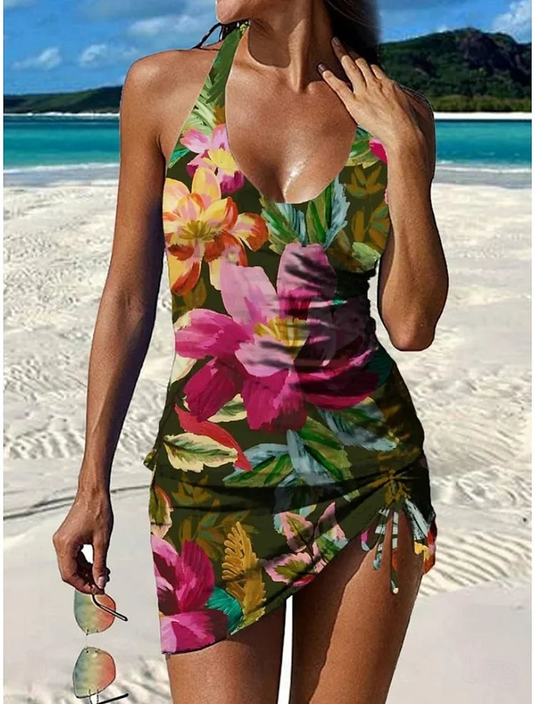 Cassandra | Floral Graphic Tankini with Shorts