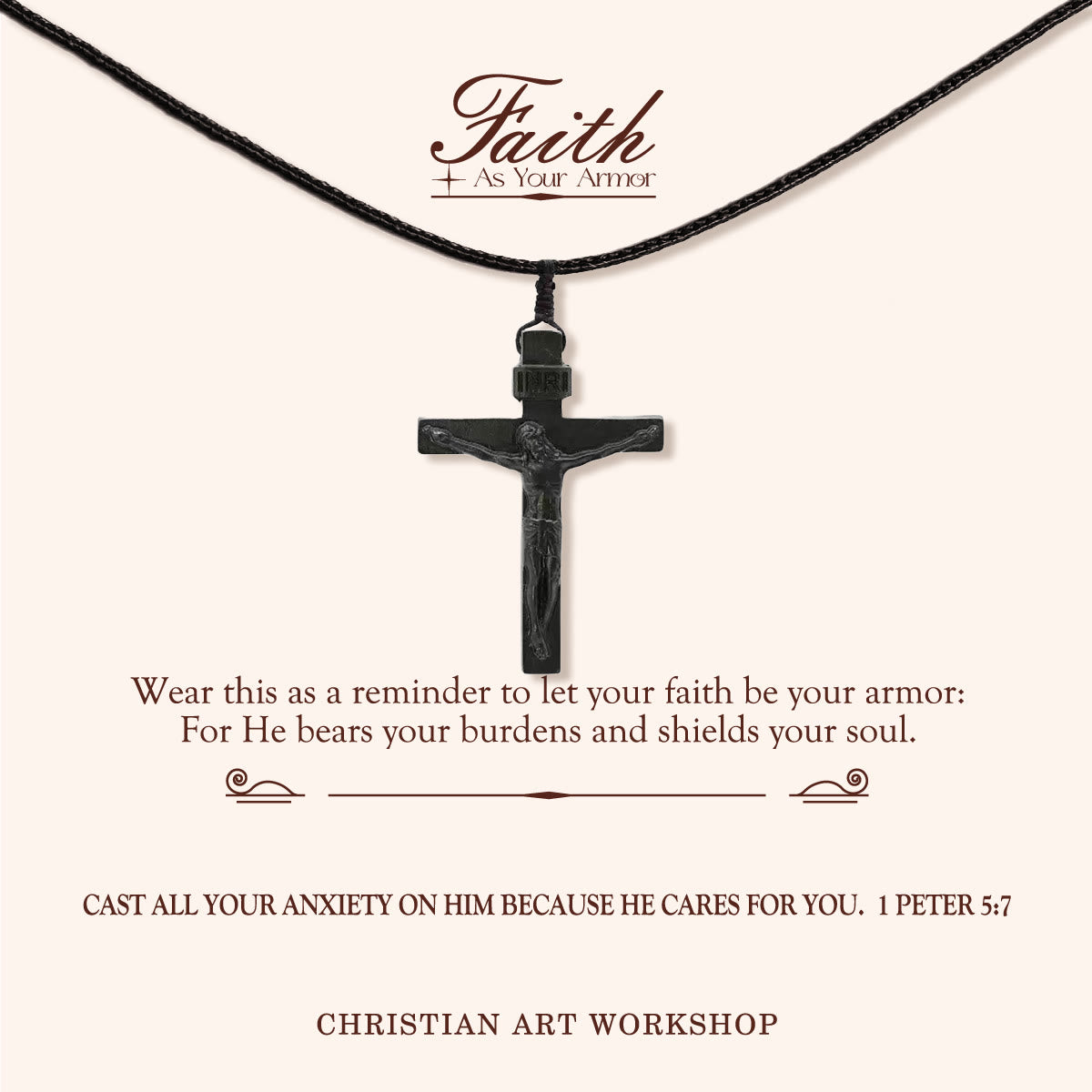 Seraphina | Wooden Crucifix Necklace