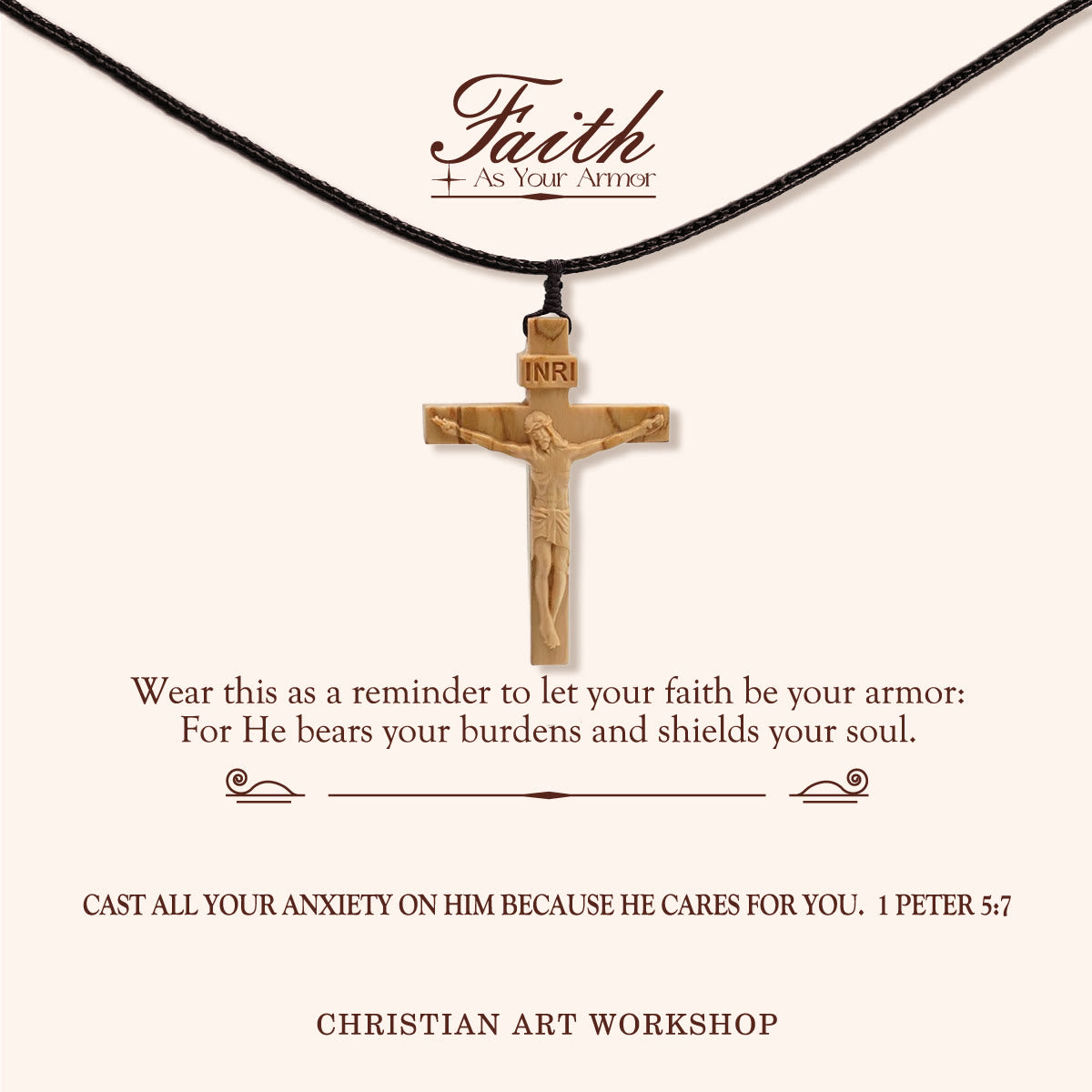 Seraphina | Wooden Crucifix Necklace