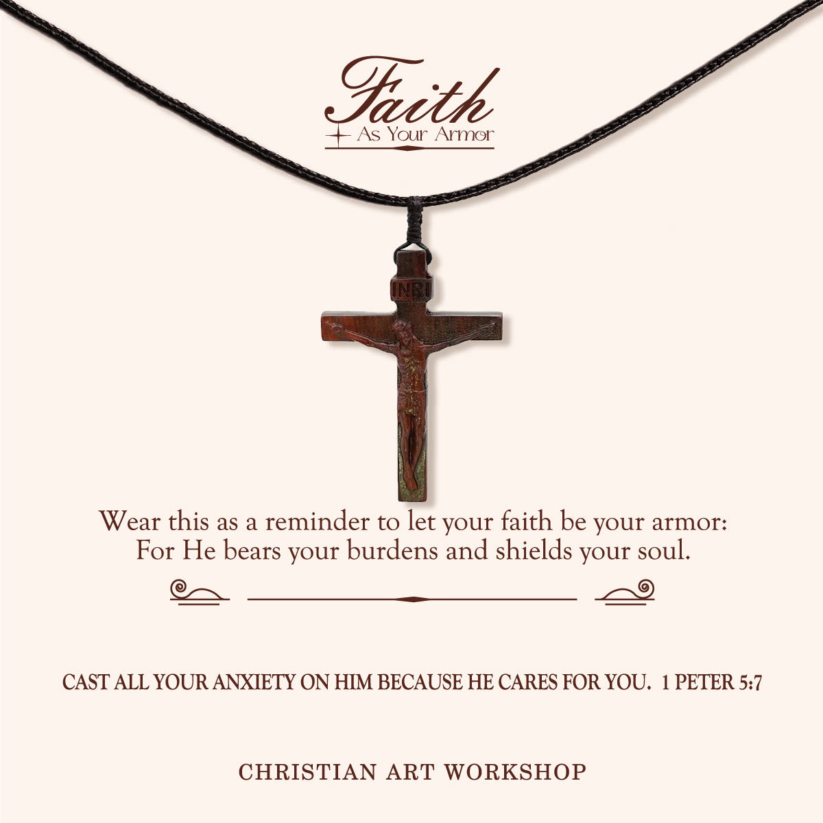 Seraphina | Wooden Crucifix Necklace